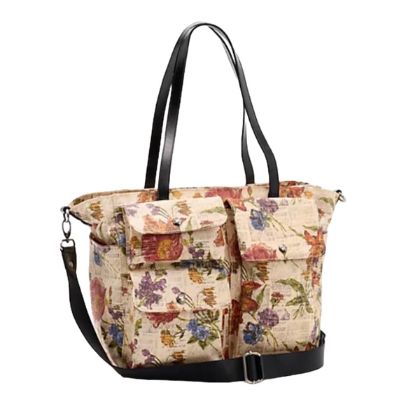 Patricia Nash Handbags - Patricia Nash Leather-Trimmed Sorlana Tote Parisian Newspaper